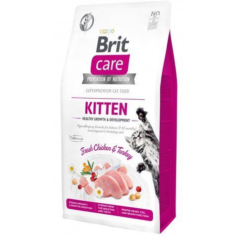Корм сухий Brit Care Cat Grain Free Kitten Healthy Growth and Development для кошенят для здорового зростання та розвитку 7 кг S171277/0662 фото