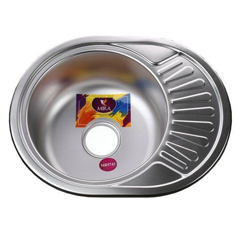 Мийка кухонна врiзна кругла з полицею 570х450х180 Decor MR 5745 D Mira 000014451 фото