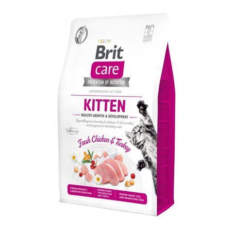 Корм сухий Brit Care Cat Grain Free Kitten Healthy Growth and Development для кошенят для здорового зростання та розвитку 2 кг S171278/0679 фото