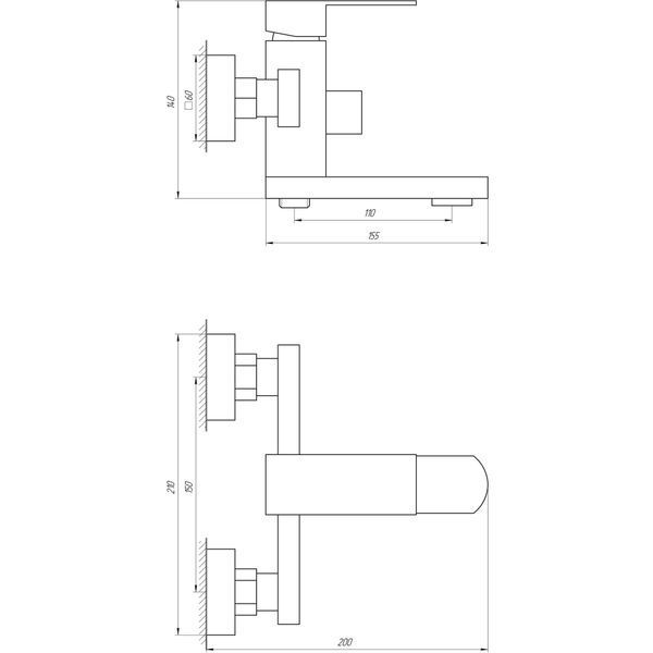 Змішувач для ванни Globus Lux SICILIA SBQ-102N 000018110 фото
