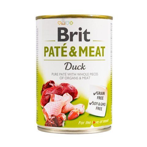 Корм вологий Brit Care Pate and Meat для дорослих собак з качкою 400 г S100860/100075/0304 фото