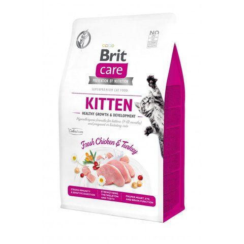 Корм сухий Brit Care Cat Grain Free Kitten Healthy Growth and Development для кошенят для здорового зростання та розвитку 400 г S171279/0686 фото