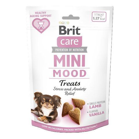 Ласощі Brit Care Mini Treats Mood д/собак малих порід проти стресу ягня смак ваніль 50 г S112372 фото