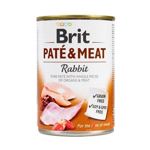 Корм вологий Brit Care Pate and Meat для дорослих собак з кроликом 400 г S100863/100076/0311 фото