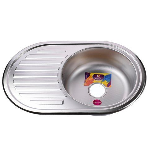 Мийка кухонна врiзна кругла з полицею 770х500х180 Decor MR 7750 D Mira 000014454 фото