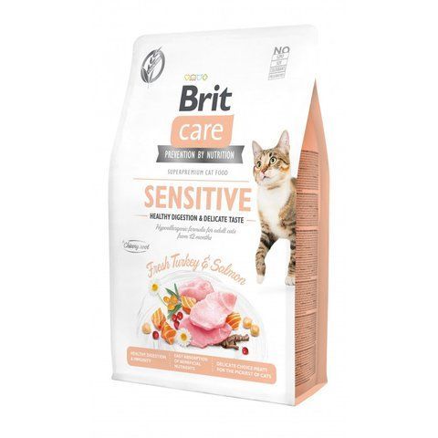 Корм сухий Brit Care Cat Grain Free Sensitive HDigestion Delicate Taste для котів з чутливим травленням індичка та лосось 2 кг S171282/0709 фото