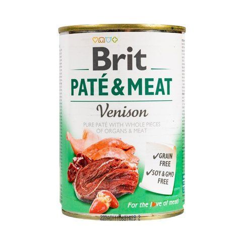 Корм вологий Brit Care Pate and Meat для дорослих собак з олениною 400 г S100866/100078/0328 фото