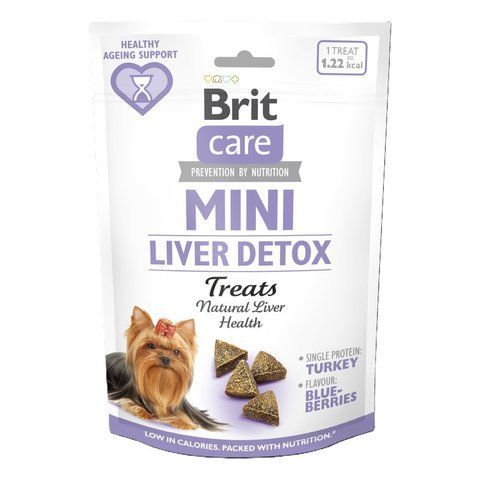 Ласощі Brit Care Mini Treats Liver Detox д/собак малих порід детокс печінки індичка смак чорниця 50 г S112375 фото