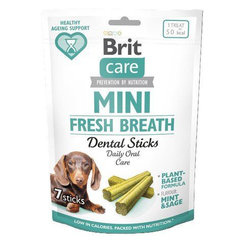 Ласощі Brit Care Mini Treats Fresh Breath д/собак малих порід д/зубів і свіжості подиху 7 шт/120 г S112376 фото