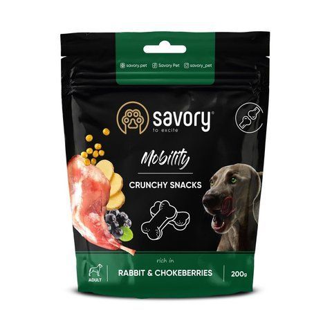 Хрусткі ласощі Savory Mobility Rabbit and Chokeberries для собак усіх порід для здоров&rsquo;я суглобів з кроликом і чорноплідною горобиною 200 г S31362 фото