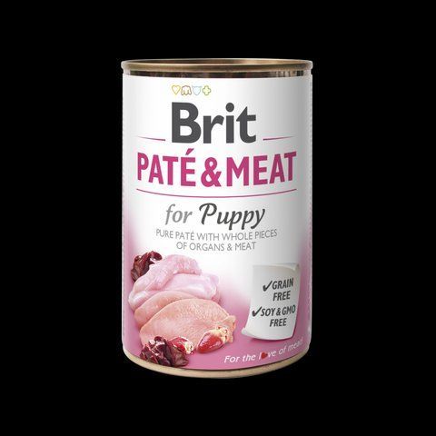 Корм вологий Brit Care Pate and Meat для цуценят з куркою та індичкою 400 г S100862/100079/0335 фото