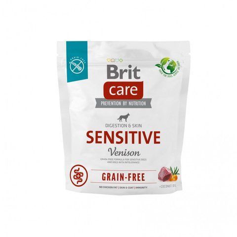 Корм сухий Brit Care Dog Grain-free Sensitive для собак з чутливим травленням та харчовою непереносимістю беззерновий з олениною 1 кг S172208 фото