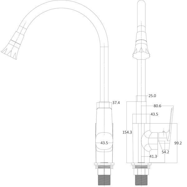 Змішувач для кухні Globus Lux BONN GLB-0203SA-GP-B01 000028501 фото