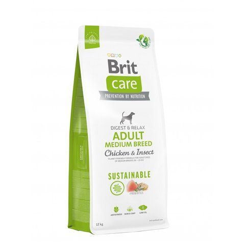 Корм сухий Brit Care Dog Sustainable Adult Medium Breed для дорослих собак середніх порід з куркою та комахами 12 кг S172177 фото
