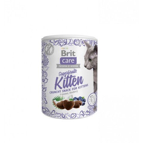 Ласощі Brit Care Superfruits Kitten д/кошенят від 6 тижнів з куркою кокосом та чорницею 100 г S111268 фото
