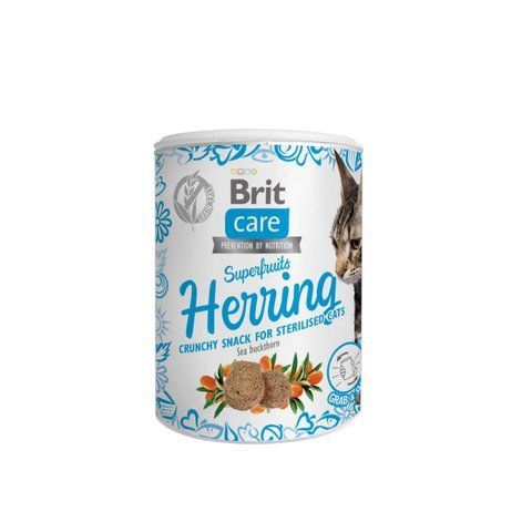 Ласощі Brit Care Superfruits Snack Herring д/стерилізованих котів з оселедецем і обліпихою 100 г S100653 фото