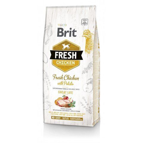Корм сухий Brit Fresh Chicken/Potato Adult для дорослих собак всіх порід з куркою та картоплею 12 кг S170989 фото