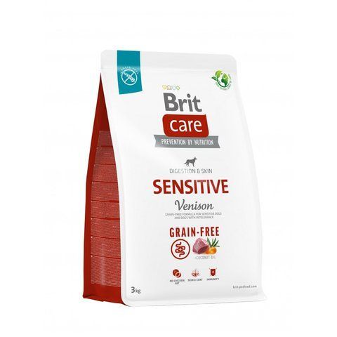 Корм сухий Brit Care Dog Grain-free Sensitive для собак з чутливим травленням та харчовою непереносимістю беззерновий з олениною 3 кг S172209 фото
