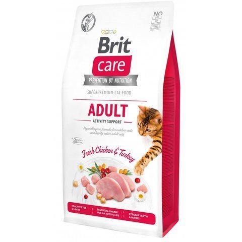 Корм сухий Brit Care Cat Grain Free Adult Activity Support для вуличних та дорослих котів філе індички та курки 7 кг S171297/0815 фото