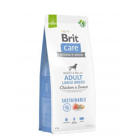 Корм сухий Brit Care Dog Sustainable Adult Large Breed для дорослих собак великих порід з куркою та комахами 12 кг S172183 фото
