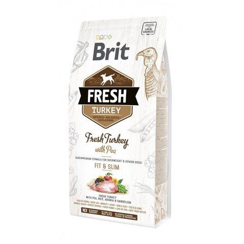 Корм сухий Brit Fresh Turkey/Pea Fit and Slim для собак похилого віку і зайвою вагою з індичкою та горохом 2,5 кг S170996/0809 фото