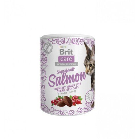 Ласощі Brit Care Superfruits Salmon д/стерилізованих котів з лососем шипшиною та журавлиною 100 г S111270 фото