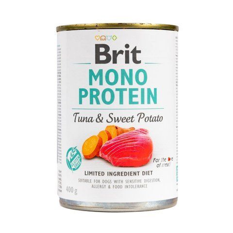 Корм вологий Brit Mono Protein Tuna and Sweet Potato для собак з тунцем та бататом 400 г S100836/100055/9742 фото