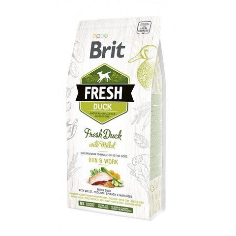 Корм сухий Brit Fresh Duck/Millet Active Run and Work для дорослих активних собак з качкою та пшоном 2,5 кг S170998/0823 фото