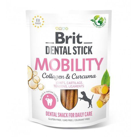 Ласощі Brit Dental Stick Mobility для дорослих собак з колагеном і куркумою для мобільності суглобів 7 шт 251 г S112103 фото