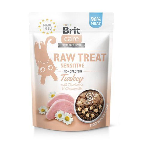 Ласощі Brit Raw Treat Freeze-dried Sensitive д/котів з чутливим травленням індичка 40 г S112191 фото